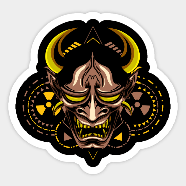 hanya mask oni Sticker by SHINIGAMII